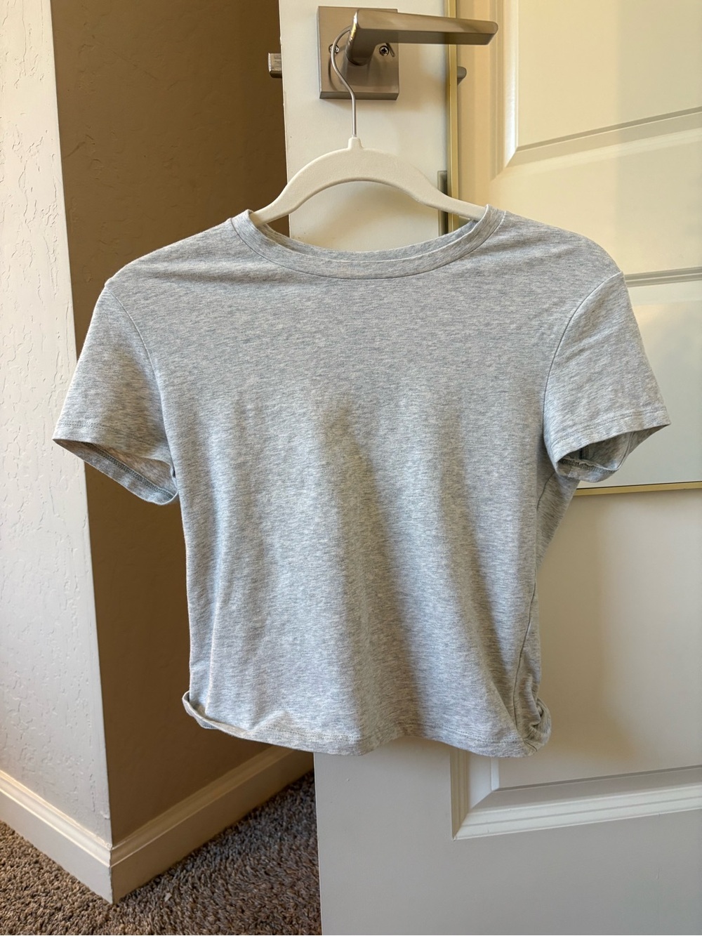 Abercrombie & Fitch Women's Heather Gray Short Sleeve Tee